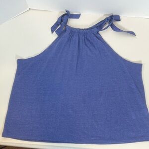J. Crew Bow-Tie Linen Tank Top Blue Medium